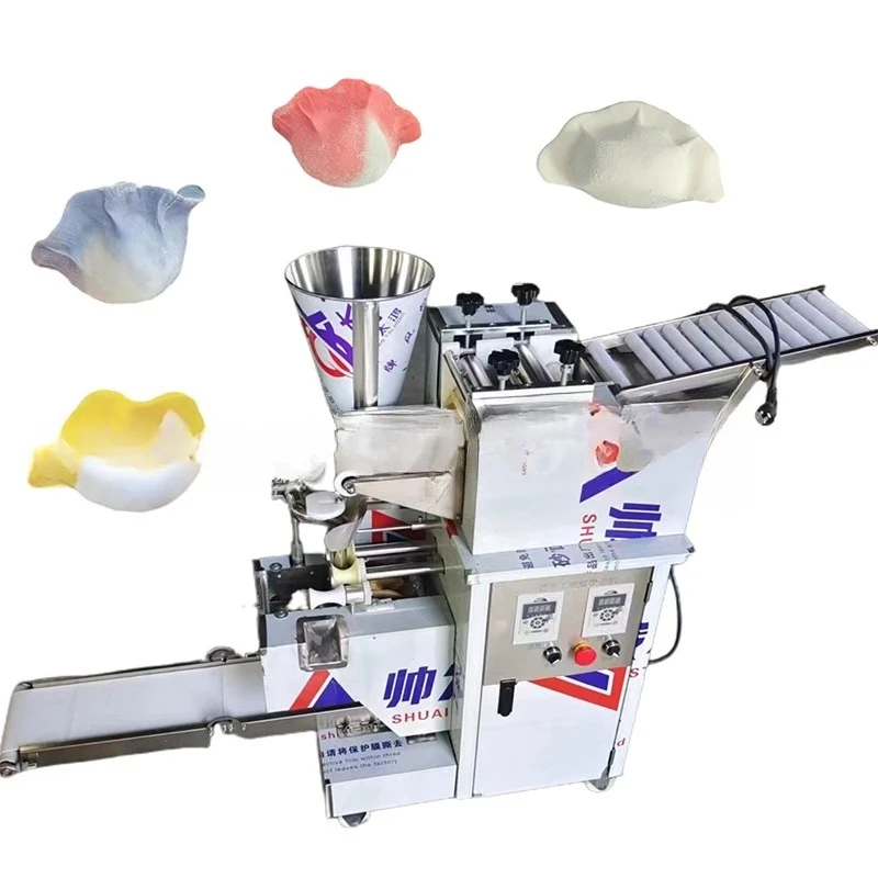 #¥Commercial Automatic Dumpling Machine 220v Dumpling Imitation Hand-Made Machine Body Stainless Steel Material Pasta Machine