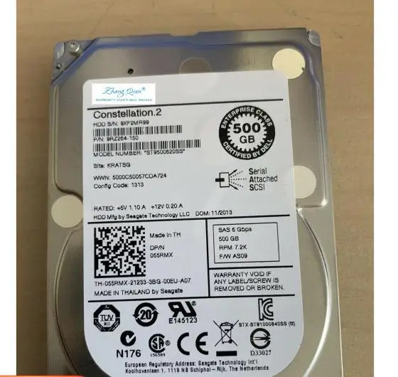 

For 055RMX 500G SAS 7.2K 2.5 inch 0K831N server