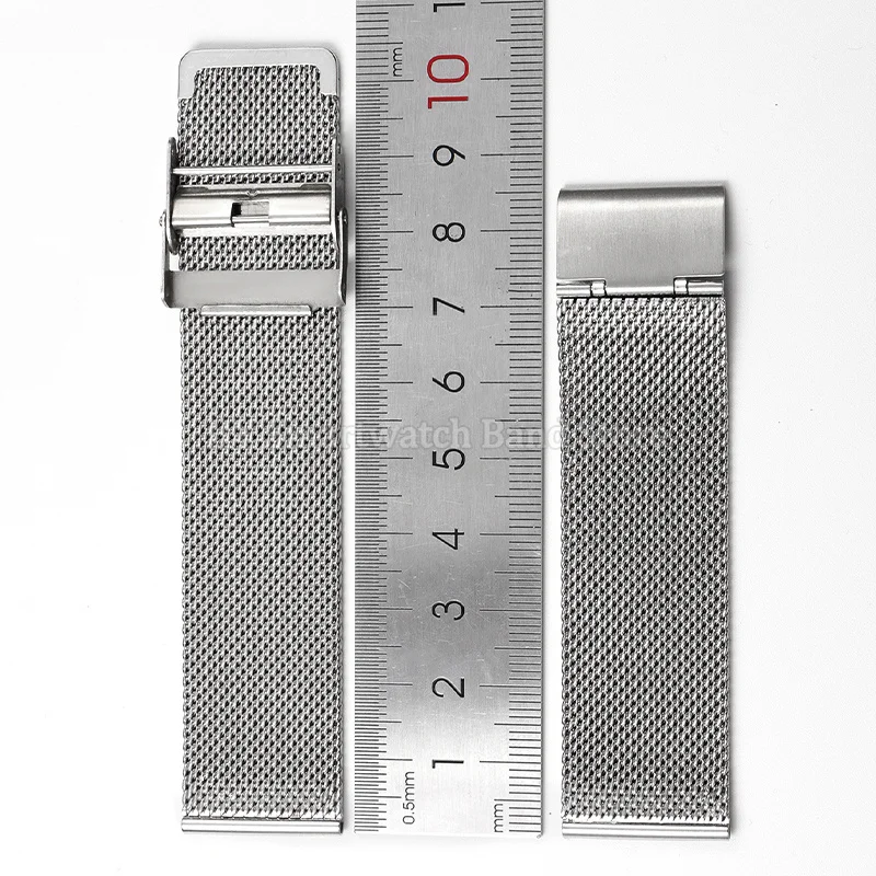 10mm 12mm 14mm 16mm 17mm 18mm 19mm 20mm 21mm 22mm 24mm 0,6mm Milanaise-Mesh-Stahlarmband für Herren und Damen, universelles Schnellverschluss-Armband – Detail 5