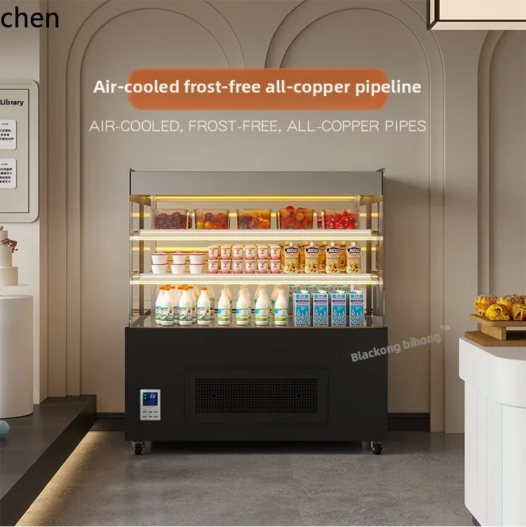 

ZS Open Cake Display Cabinet Refrigerated Commercial Dessert Freezer Beverage Wind Curtain Cabinet