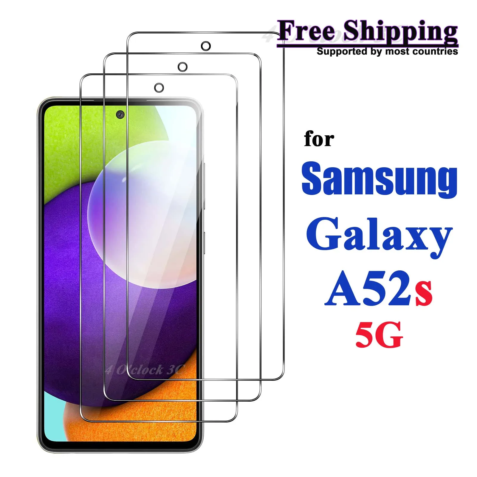 For Samsung Galaxy A52s 5G 6.5 inch Screen Protector Tempered Glass Crystal Mica 9H Protective HD Clear Transparent Anti Scratch