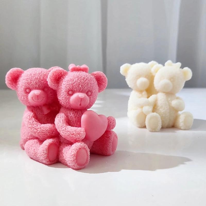 Little Lovers Bear Decoration Silicone Mold Resin Epoxy Craft Clay Craft DIY Ornament Jewelry Making Tool