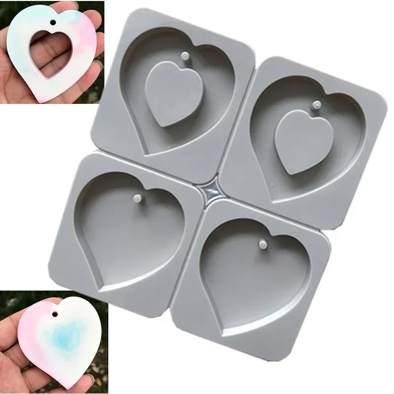 DIY Silicone Mold Aromatherapy Plaster Handmade Soap DIY Cake Decorating 4 Even 2 Groups of Love Can Be Divided