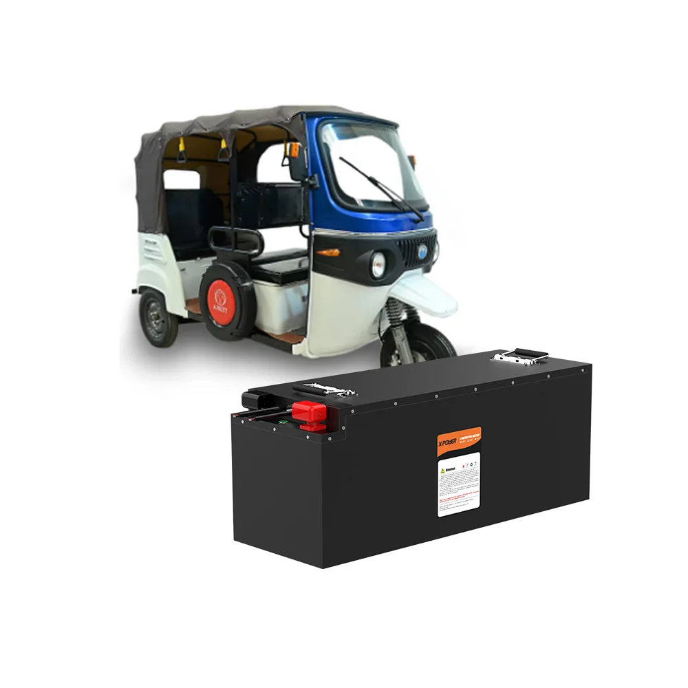 

High Quality X-Power Tuk Tuk Three Wheel Electric Vehicle Tricycle 76.8V 125Ah LiFePO4 Battery 4000 Cycle Life LCD Display 120A