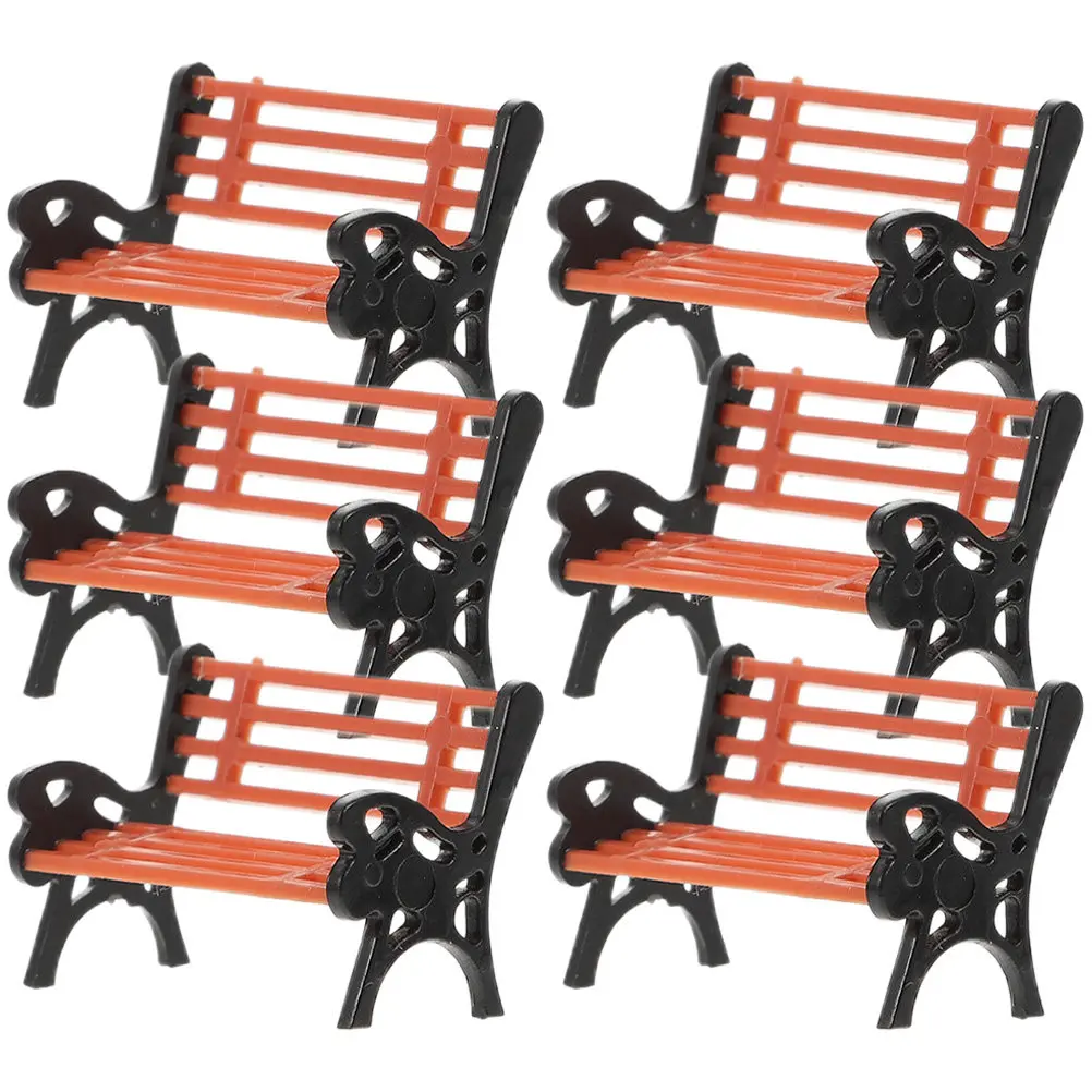 

6Pcs Chair Decorations Durable Plastic Mini Garden Seating Ornaments Indoor Outdoor Home Decor Miniature Ornament