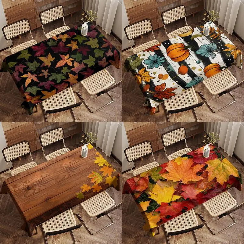 Autumn Leaf Pattern Tablecloth Restaurant Kitchen Tablecloth Living Room Home Decoration Rectangular Party Decoration