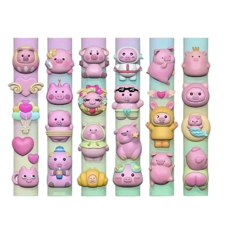 マニキュアデザインツール、かわいい豚の3Dネイルモールド。伝統的な中国風のキャッチーな花瓶キャンドルホルダー