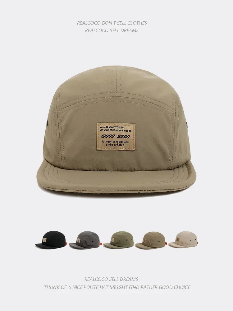 Japanische 5-Panel-Baseballmütze, schnell trocknend, atmungsaktiv, kurze Krempe, für Herren und Damen, Gesicht, kleines weiches Oberteil, Hip-Hop-Kappe, Damen-Mütze mit weicher Krempe – Detail 8