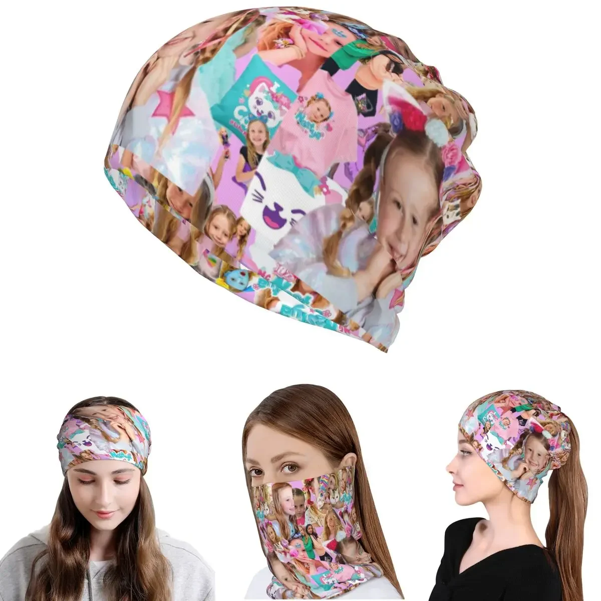 

Cute Like Nastya Kawaii Cartoon Bandana Neck Cover Mask Scarf Multifunction Headband Beanies Hat for Men Women Adult All Season