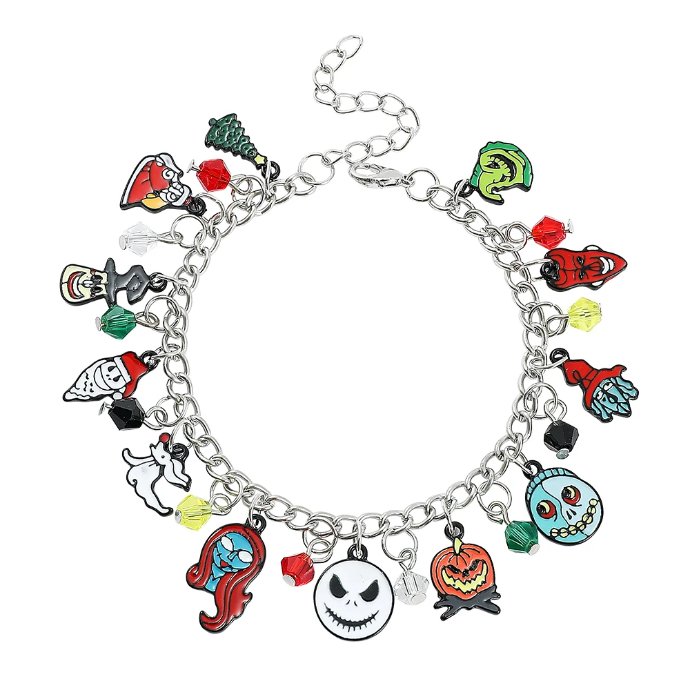 The Nightmare Before Christmas Accessories Jack Skellington Sally Oogie Boogie Jewelry Charms Bracelets for Women 2023 Trend