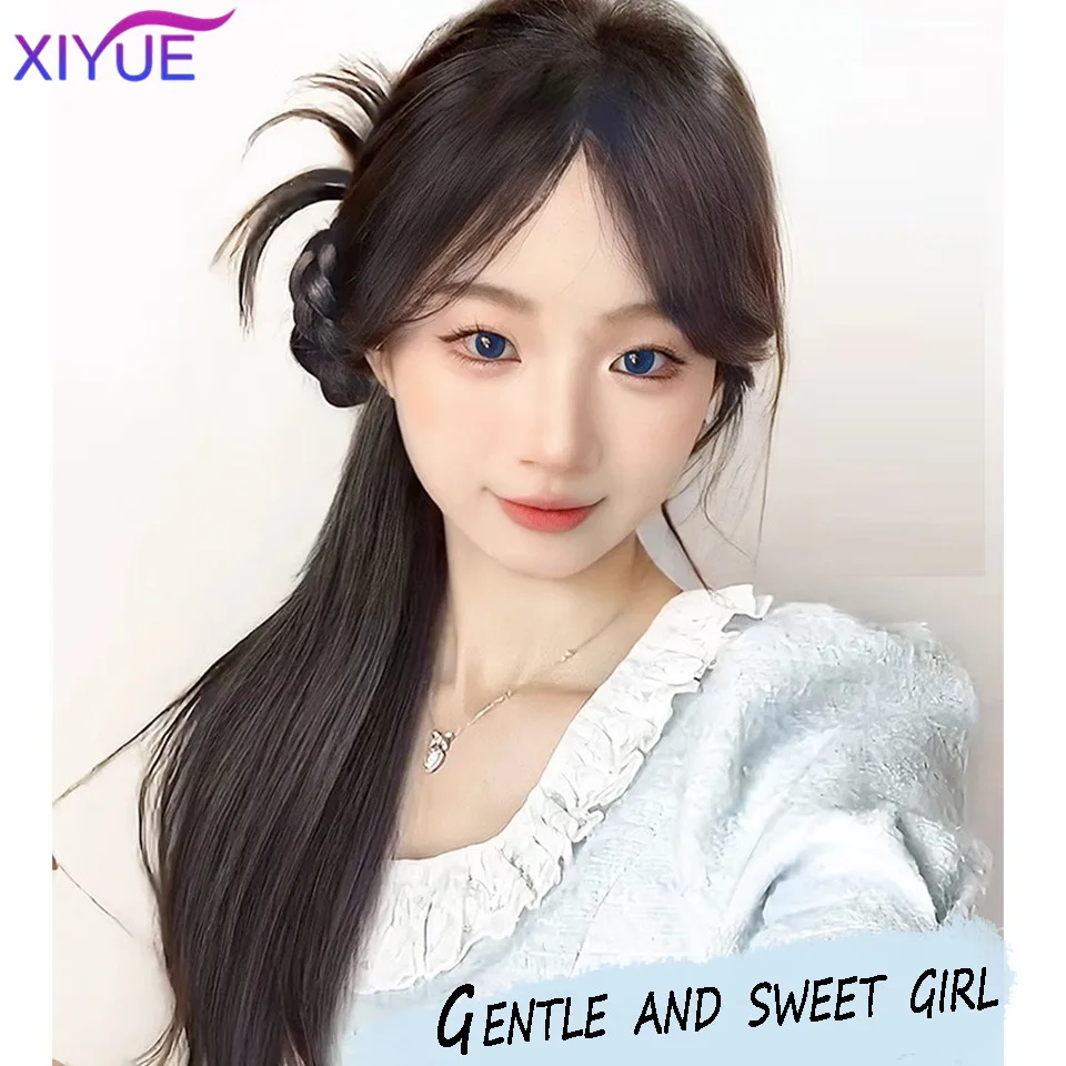 XIYUE  Wig braid grab clip ponytail wig gentle thousand gold braid braid side low ponytail wig braid ponytail