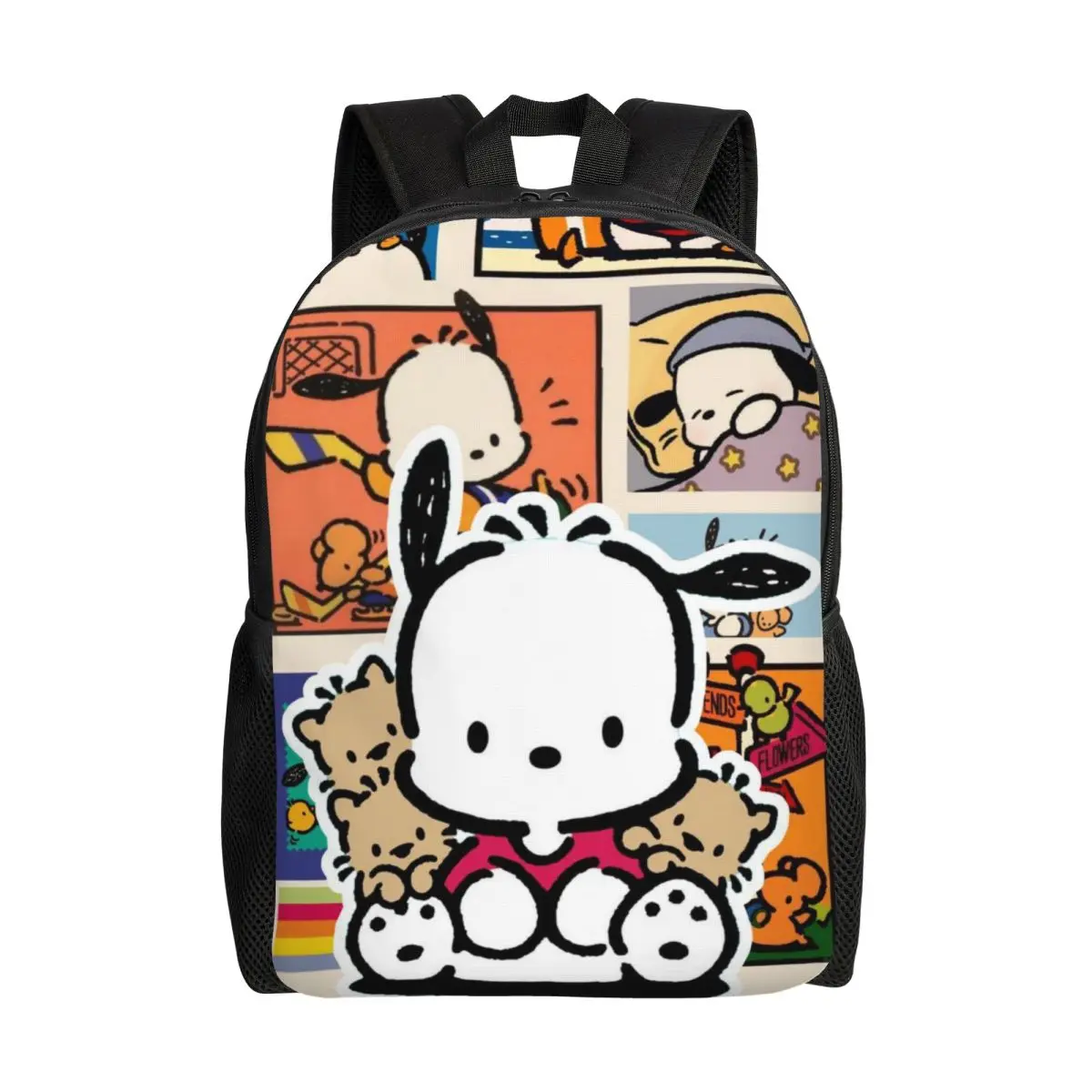 

Рюкзак для ноутбука Pochacco с милым мультяшным рисунком для женщин и мужчин, повседневная сумка для книг для школьников, Kawaii, аниме, сумка