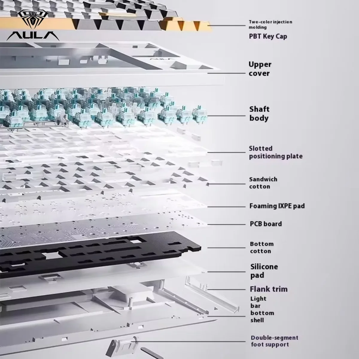 Gaming Mechanical Keyboard AULA S87Pro Tri-mode RGB Hot Swappable Gasket RGB Wireless Keyboards with Display Gaming Accessories