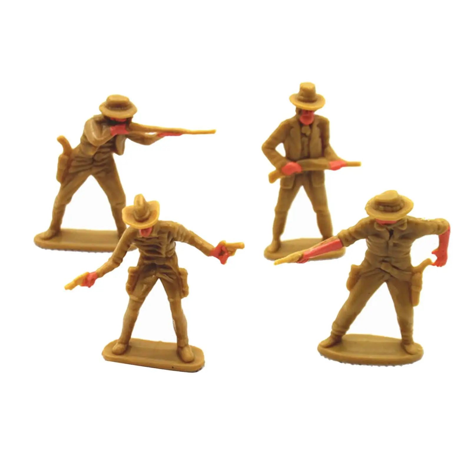 4x simulação figura de cowboy modelo diorama cenário estatuetas pintadas à mão em miniatura