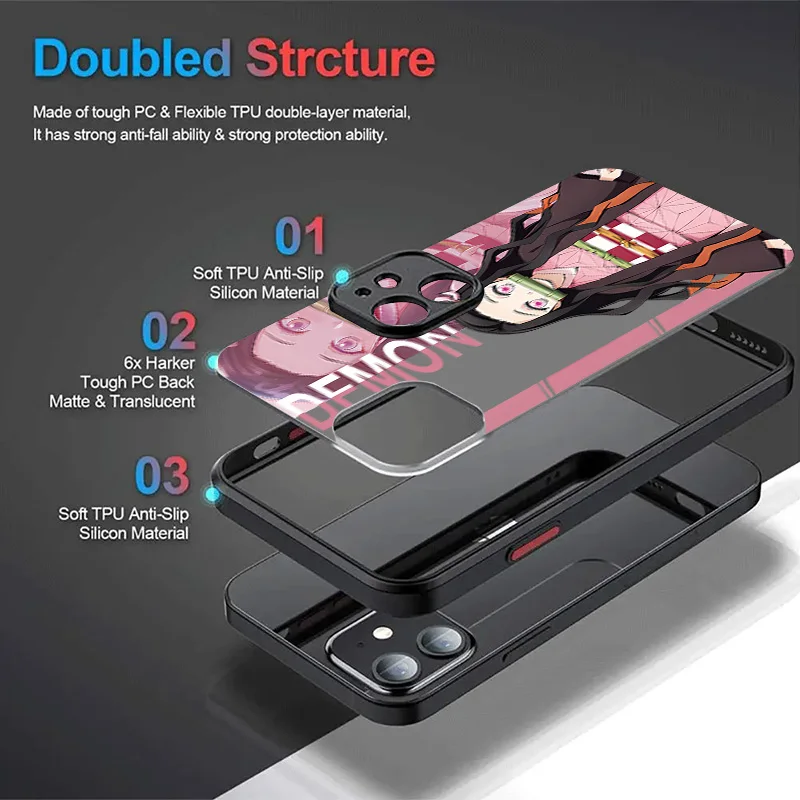 Anime Demon Slayer Matte Hard Case For Samsung Galaxy S24 S23 S22 Ultra S21 S20 FE S10 Plus Note 20 10 A15 A25 A35 A55 Cover