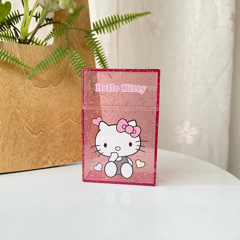 Sanrio Cigarette Case Hello Kitty Cinnamoroll Y2K Kuromi Melody Cinnamoroll Smoking Anime Storage Star Card Star Card Photo Box