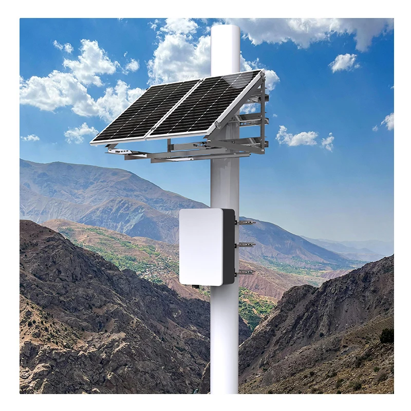 نظام الطاقة الشمسية الكل في واحد - مخرج تيار مستمر 12 فولت/24 فولت لكاميرات CCTV وأضواء الأمان وجهاز توجيه WiFi | جبل القطب #5