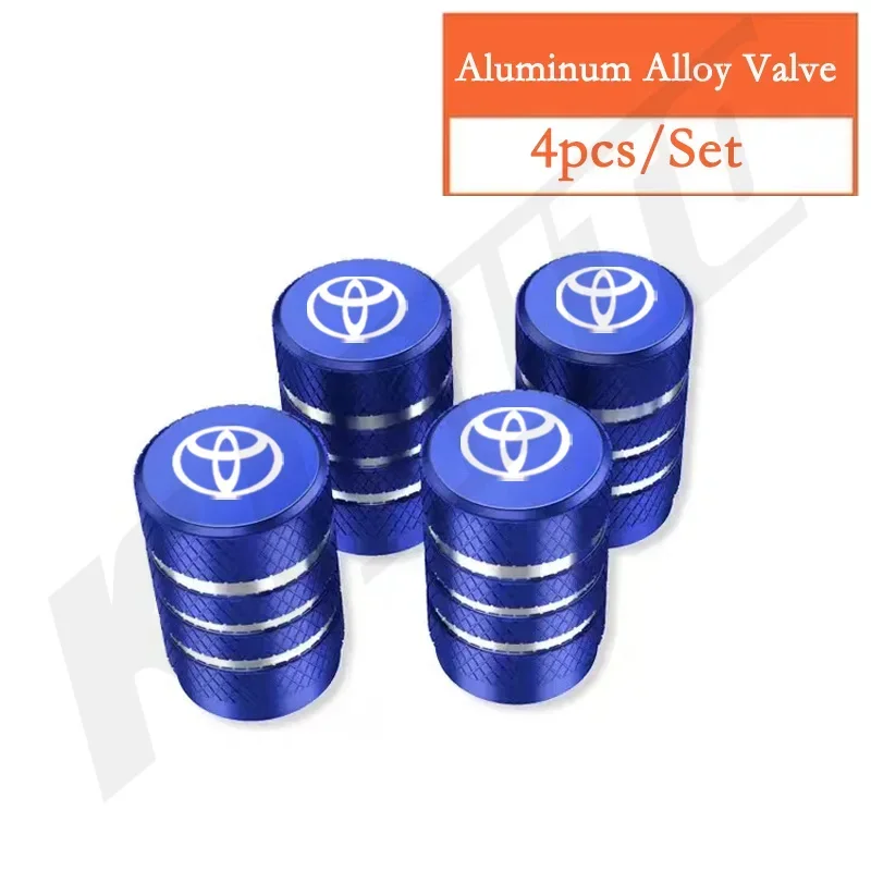 4pcs Car Wheel Tire Valve Caps Air Stem Covers For Toyota chr Corolla Camry rav4 Yaris hilux prius avensis auris Prado fortuner