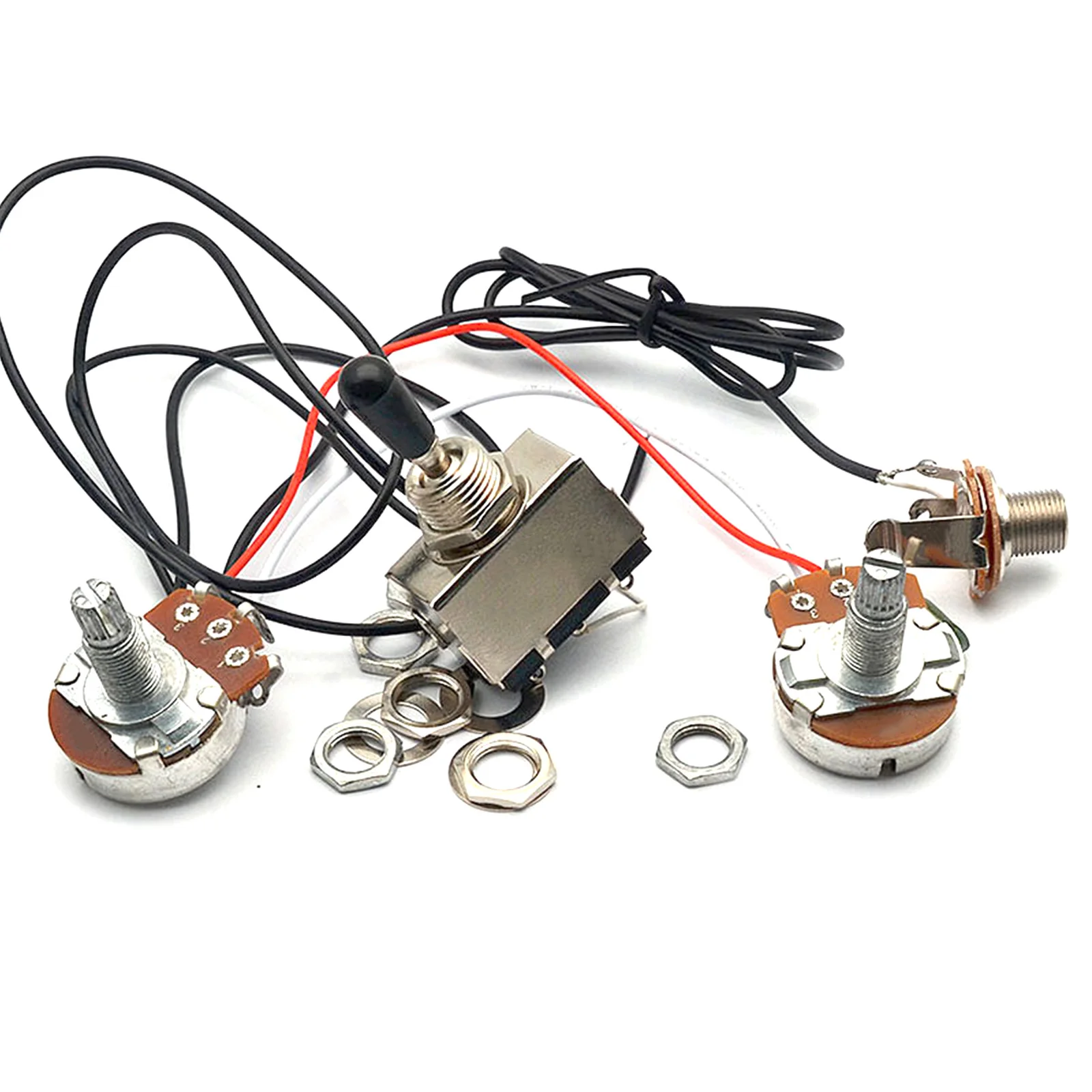 

Wiring Harness Reliable Wiring Kit for Electric Guitars 3 Way Toggle Switch 1 Volume 1 Tone 500K Pots Included