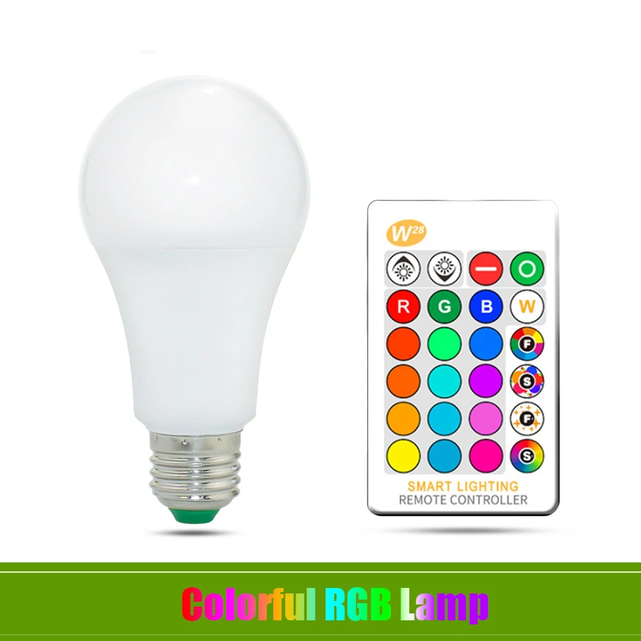 

5W 10W 15W RGB Light Bulb e27 Led 110v 220v RGBW RGBWW Led Lamp Dimmable Remote Control 16Colors Changeable Magic Lighting Decor