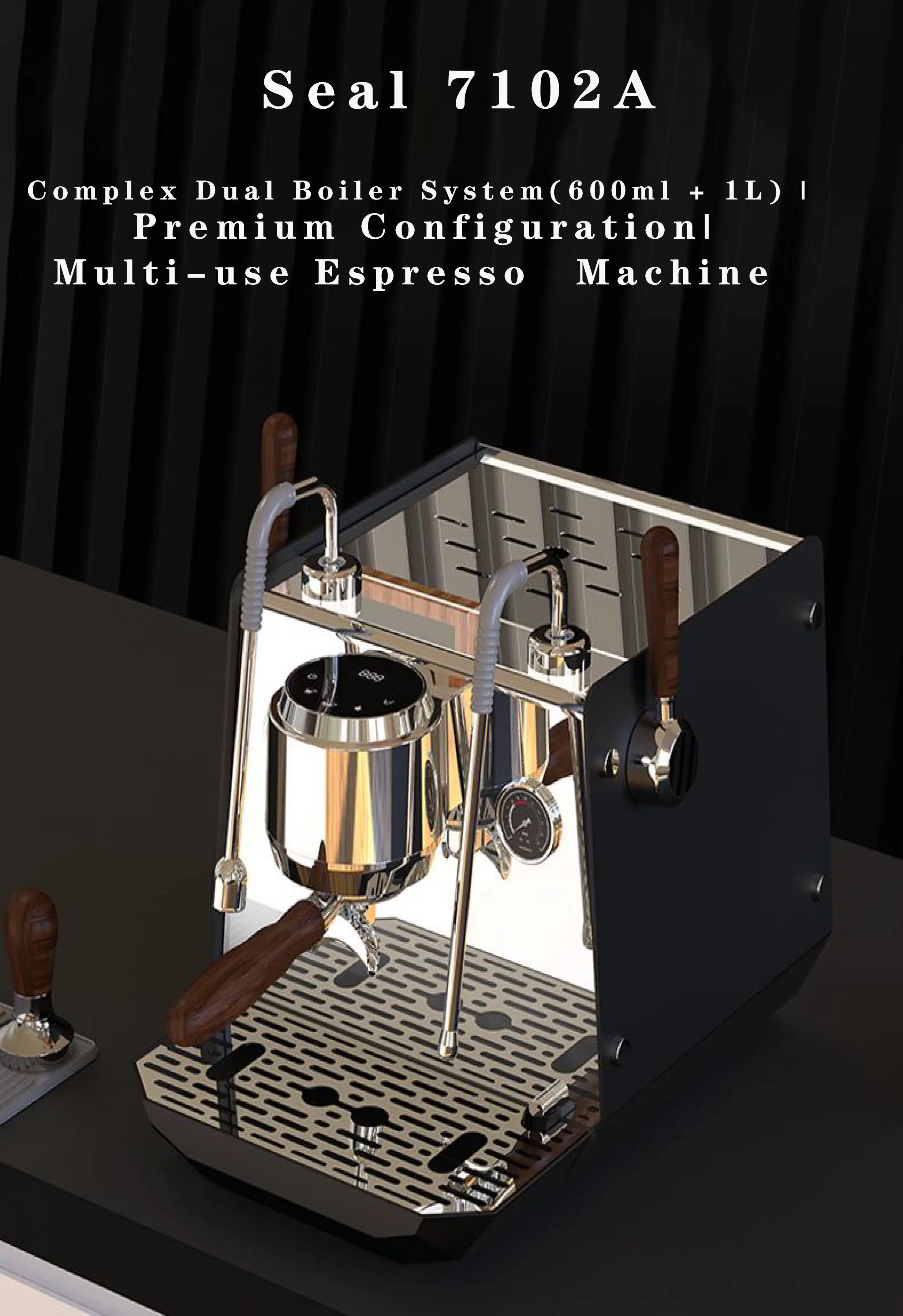 High-end Electric Multi-use Semi-Automatic Espresso Machine Stainless Steel Solid Wood Handle For Hotel Use Eco-Friendly 1 Year