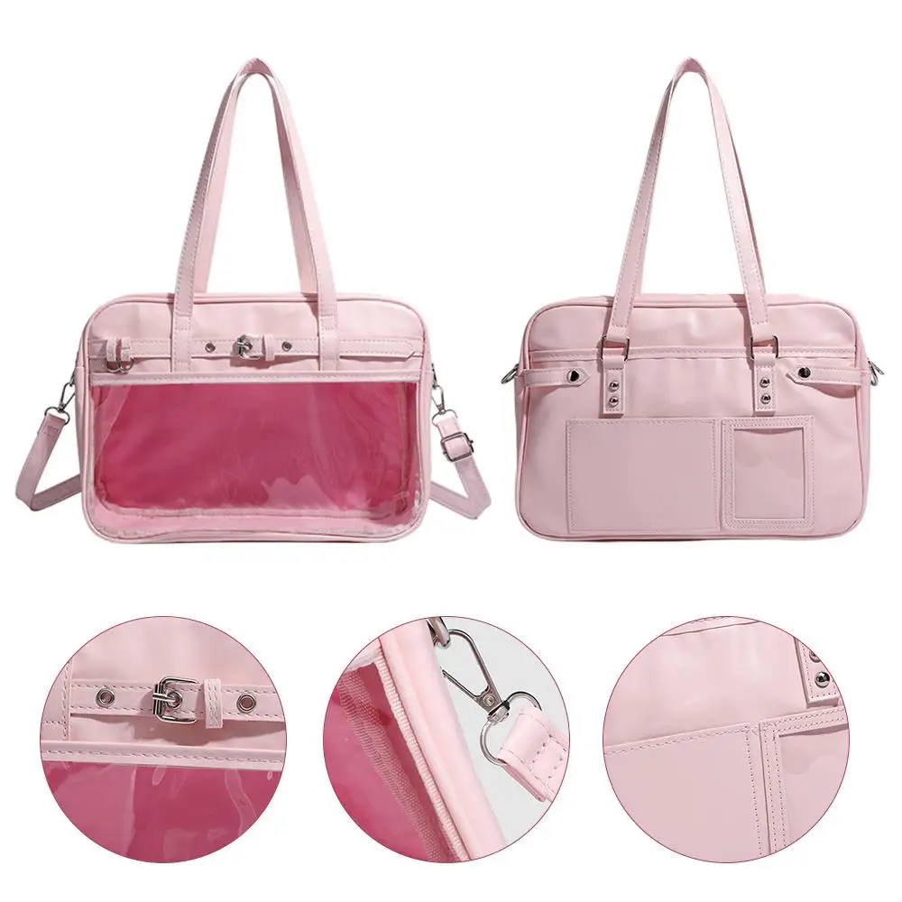 

Y2K Star Ita Bag Lolita Girl Transparent Pocket Women's DIY Display Shoulder Bag Harajuku High Capacity Student Handbag Girls