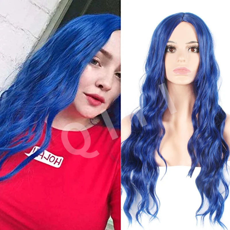 for European and American women, middle-parted, dyed long curly synthetic hair , corn perm small curl wig cap