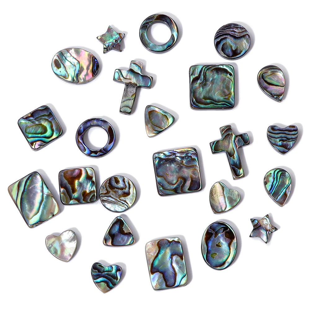 1 2 3 5Pcs Natural Abalone Shell Pendants Bead Mother Of Pearl Spacer Beads for Jewelry Making DIY Necklaces Bracelets Earrings