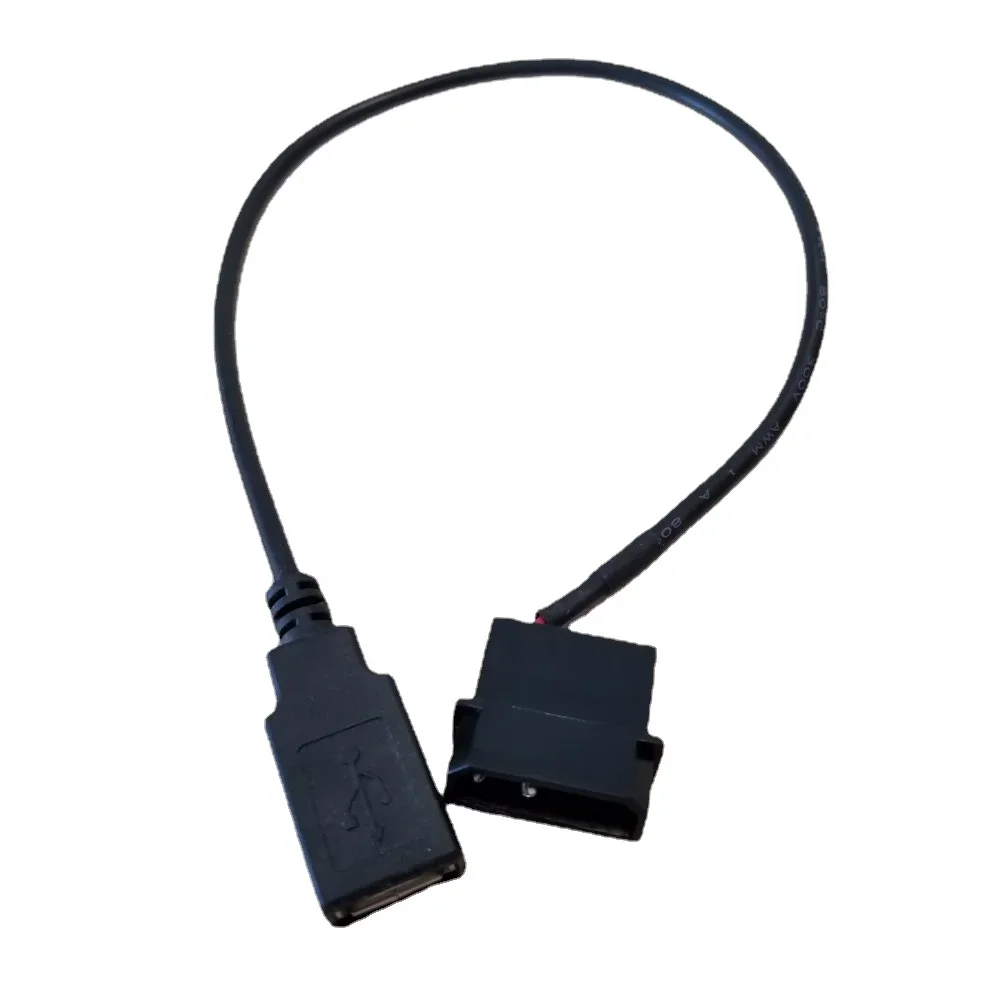 

1 шт., кабель для зарядки IDE Molex-USB A Female для ПК, 5 В, 2 контакта, 35 см