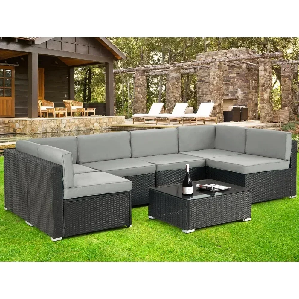 Furniture Sets, 7 Piece  Sofa Set, Outdoor Sectional Furniture Chair Set, Outdoor Furniture Sets