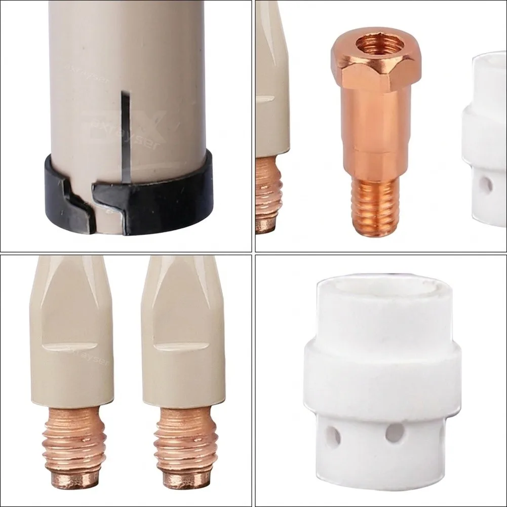 8 Piece 36KD Accessories Kit with Contact Tips Gas Nozzle Diffuser Tip Holder and Conductive Rod for GMAW Process Support