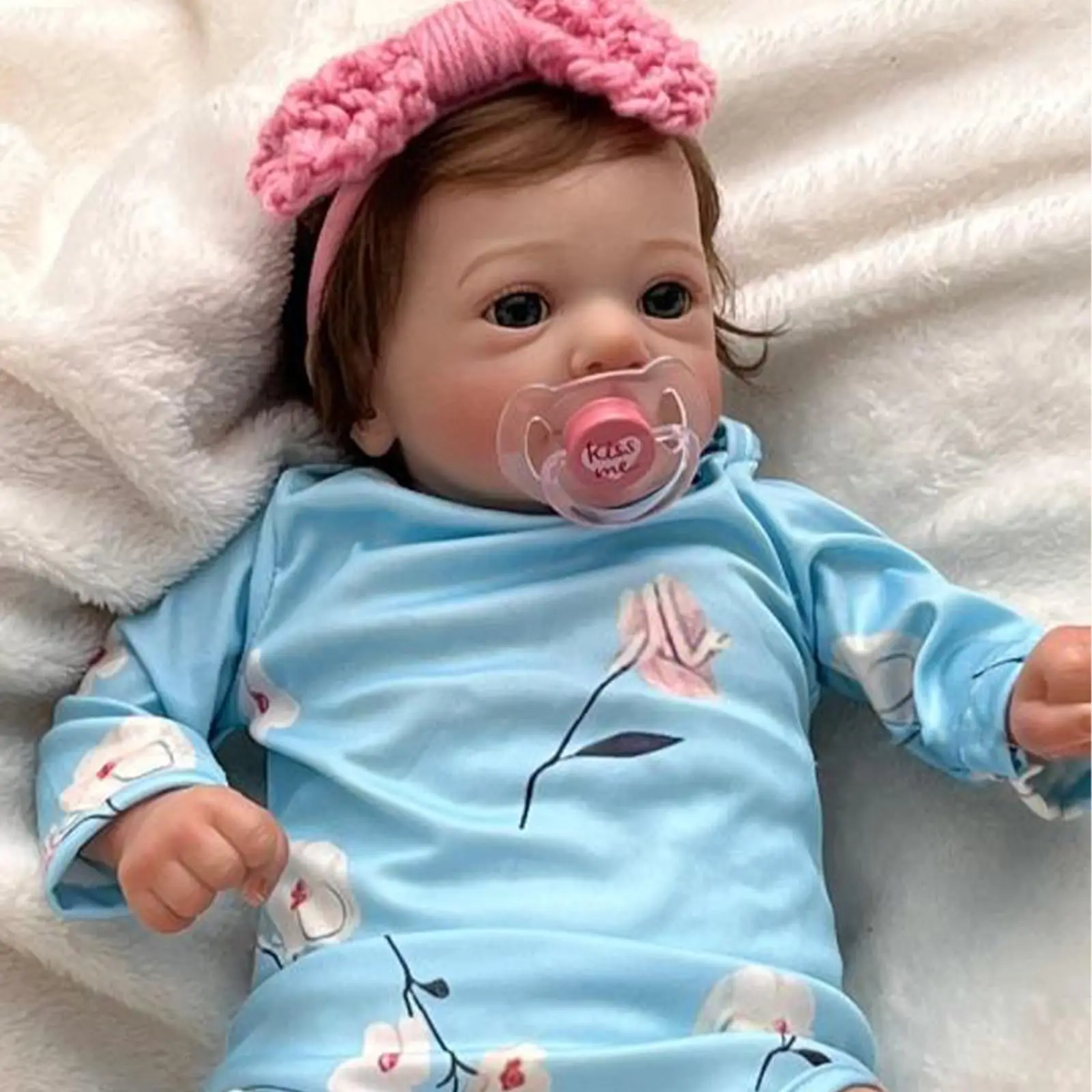 18inch Newborn Baby Reborn Doll Felicia Lifelike Soft Touch Cuddly Baby Multiple Layers Painting 3D Skin with Visible Veins