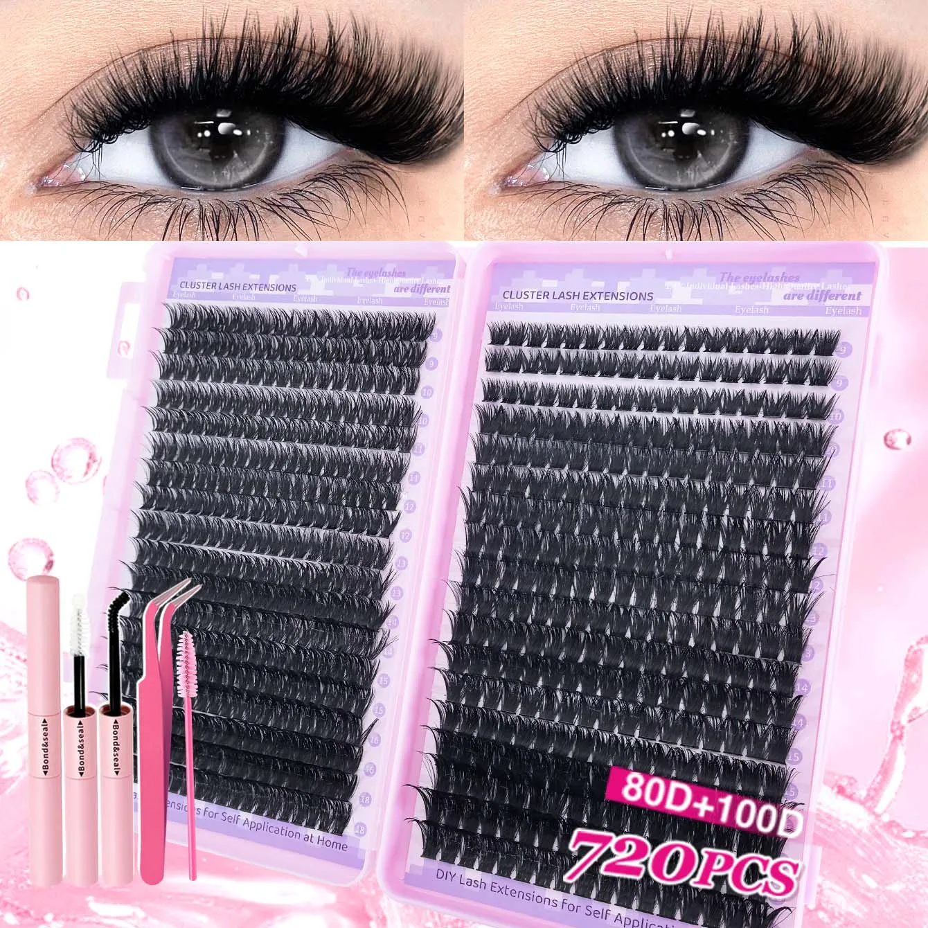 30D/40D/60D/80D/100D/120D/150D gemischte Längen 9-18mm mit angebrachten Wimpern, D-Curl Festtagswimpern für DIY und festliche Anlässe. – Detail 3