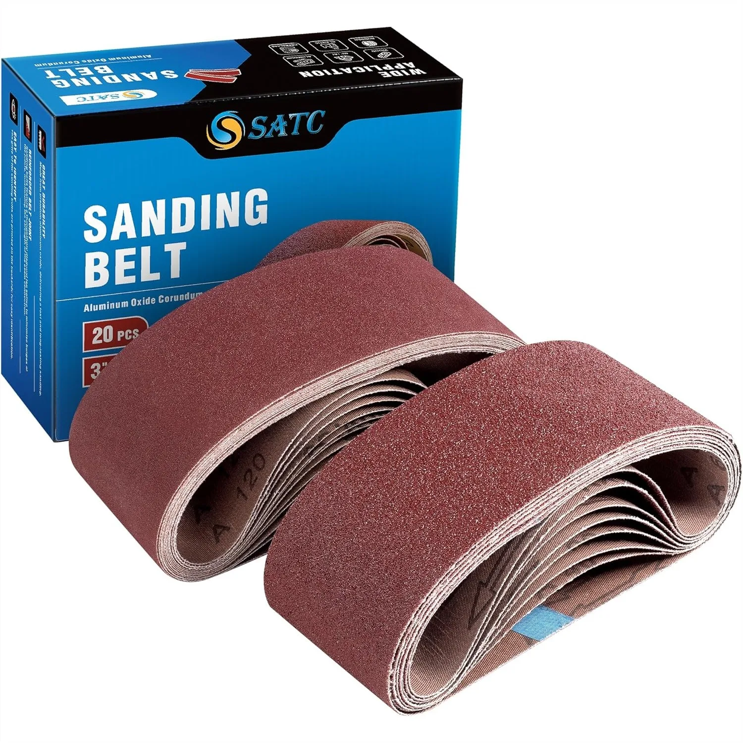 

20Pcs Sanding Belts 3x18 inch, Aluminum Oxide Belt Sander Paper for Wood Metal Paint, 40 to 400 Grit Assortment