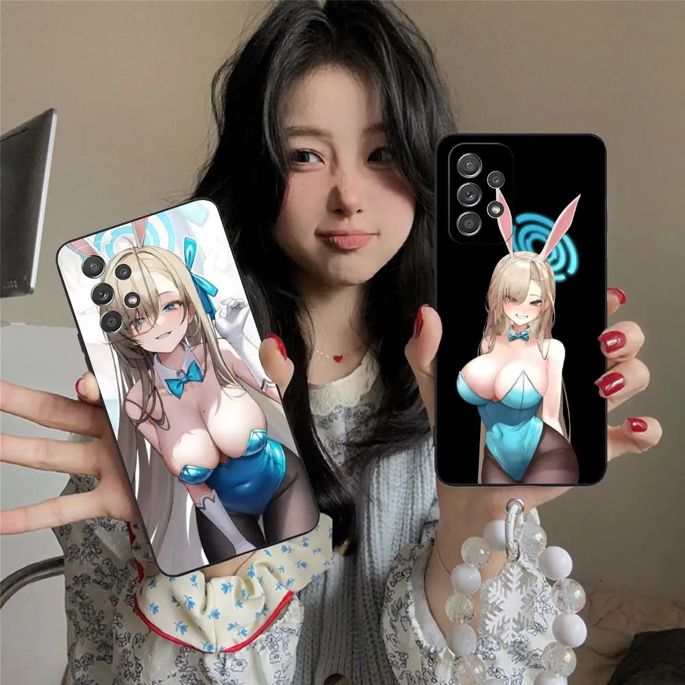 الأزرق الأرشيف Asuna قضية الهاتف المحمول لسامسونج غالاكسي M55 54 42 35 34 33 32 23 22 15 14 13 12 F55 5G اللون واقية فاخرة