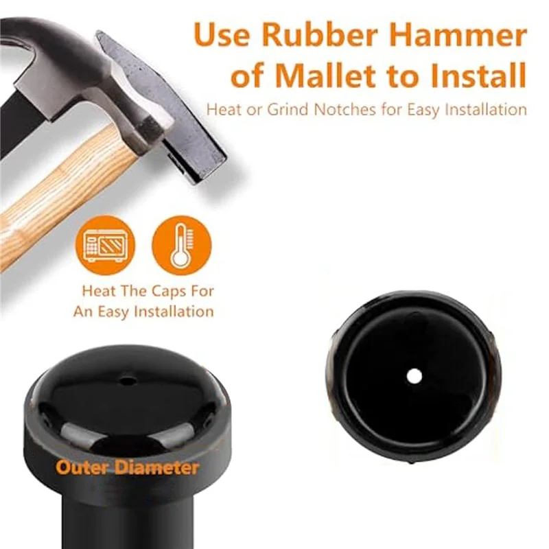 Колпачки для ножек мебели PORK-Patio 1-1/2 дюйма, круглые колпачки для ножек уличного стула, колпачки для ножек стула патио для мебели для патио, 48 шт.