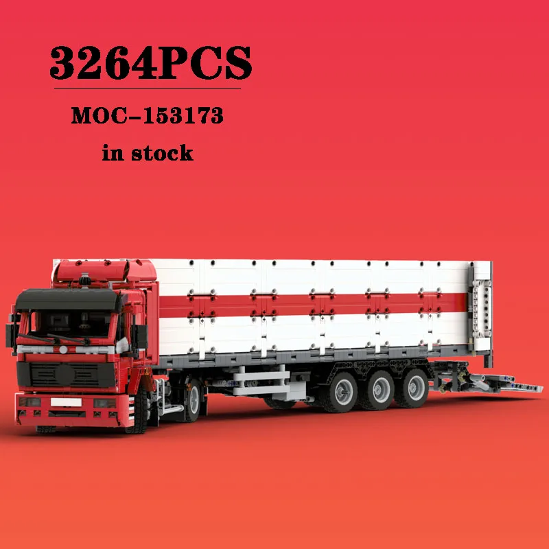 Building Block MOC-153173 Towing Trailer Truck Construction Assembly Model Ornament 3264PCS Children Birthday Gift Christmas Toy