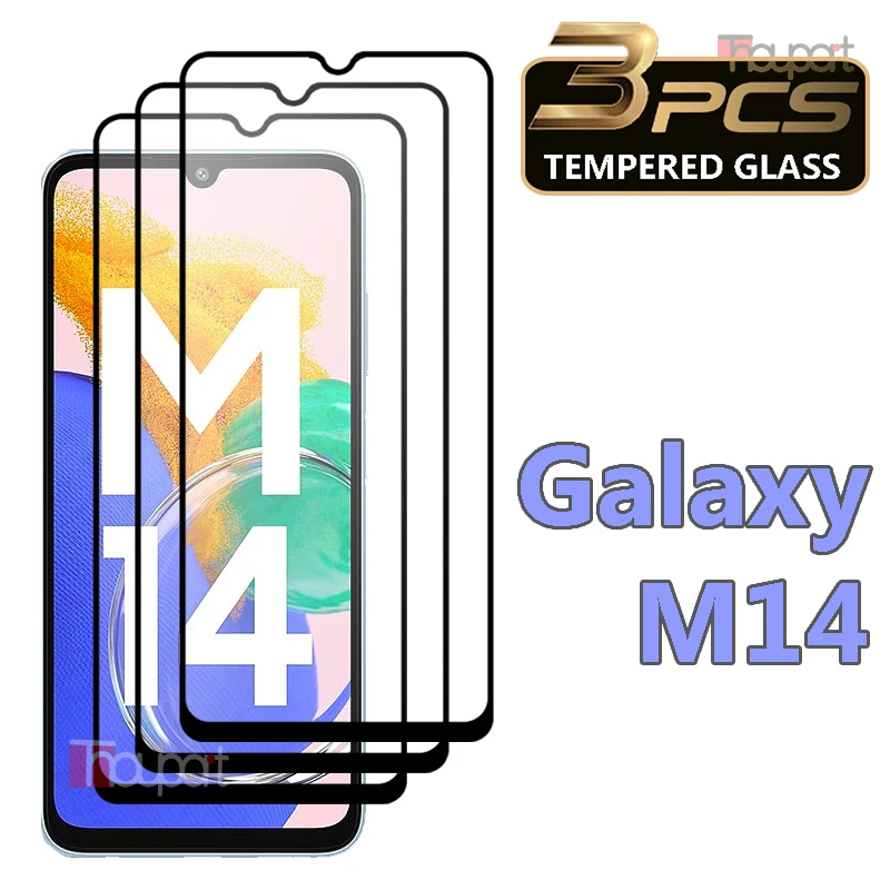 3PCS Tempered Glass For Samsung Galaxy M14 4G Screen Protector Film Samsung M14 Glass