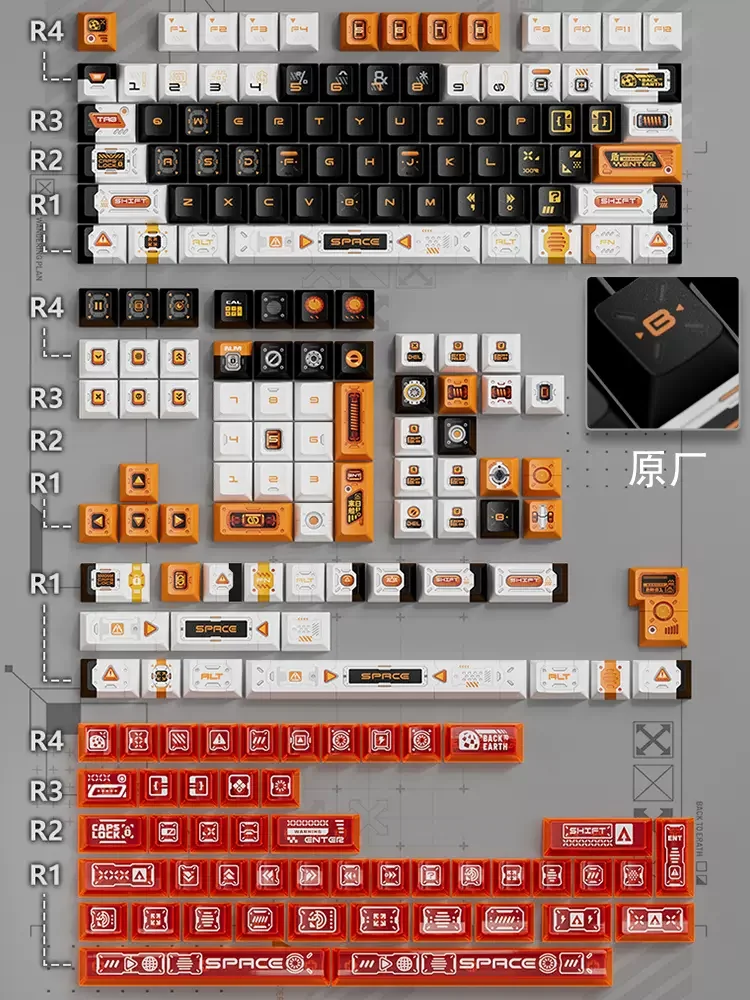 

PIIFOX Vagabond Project Keycap Механическая геймерская клавиатура PBT Прозрачный колпачок для клавиш 146 клавиш Индивидуальный пятисторонний сублимационный колпачок