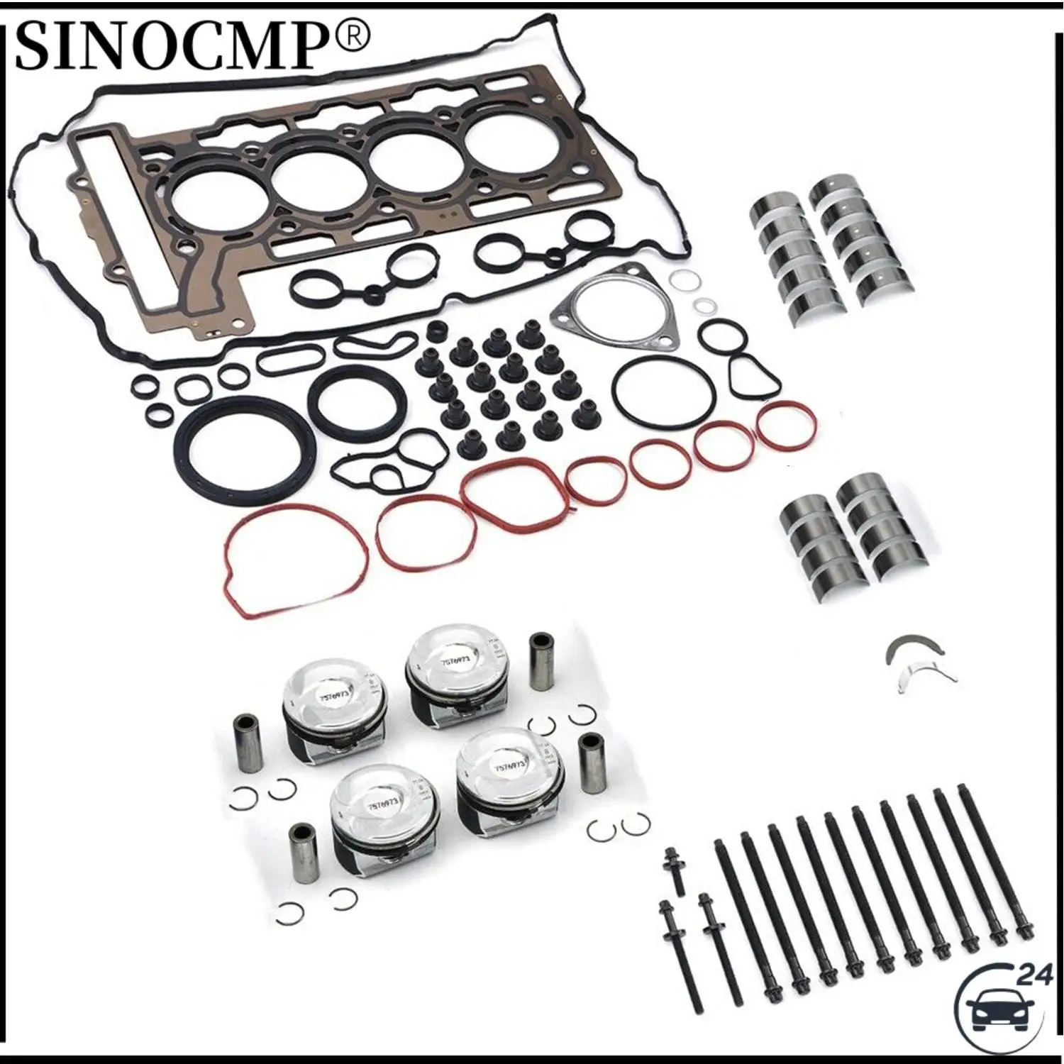 

Engine Parts 4pcs Pistons With Rings Set Fit 1.6 T For BMW Mini Cooper Clubman S JCW R55 R56 R57 N14B16A 1.6T l4 GAS 11257566019