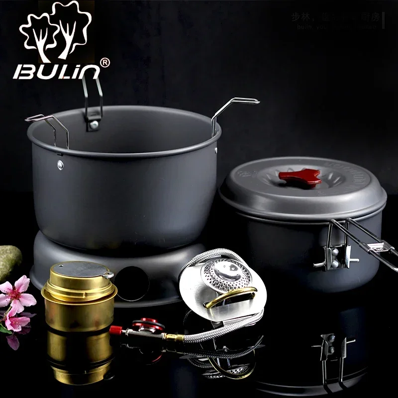 Bulin Multipurpose Outdoor Alcohol/Gas Stove With Cookware Pot for Camping and Hiking Survival