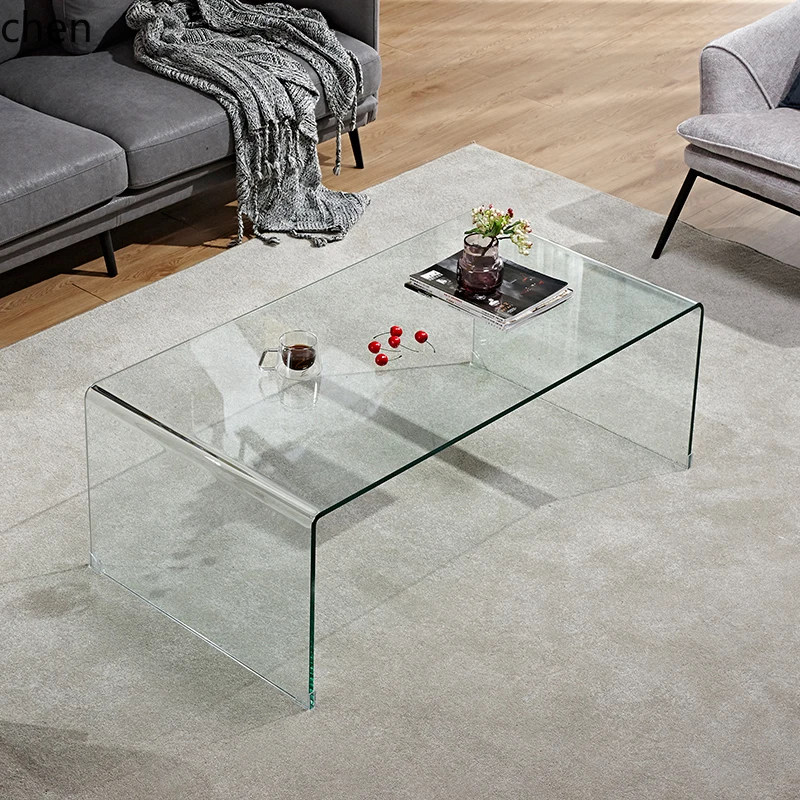 ZML glass living room household personalized rectangular tea machine table small apartment coffee table simple and modern