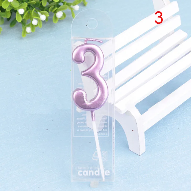 1 2 3 4 5 6 7 8 9 0 Number Birthday Candles Gold Purple Kids Birthday Candles For Cake Party Supplies Decoration Cake Candles