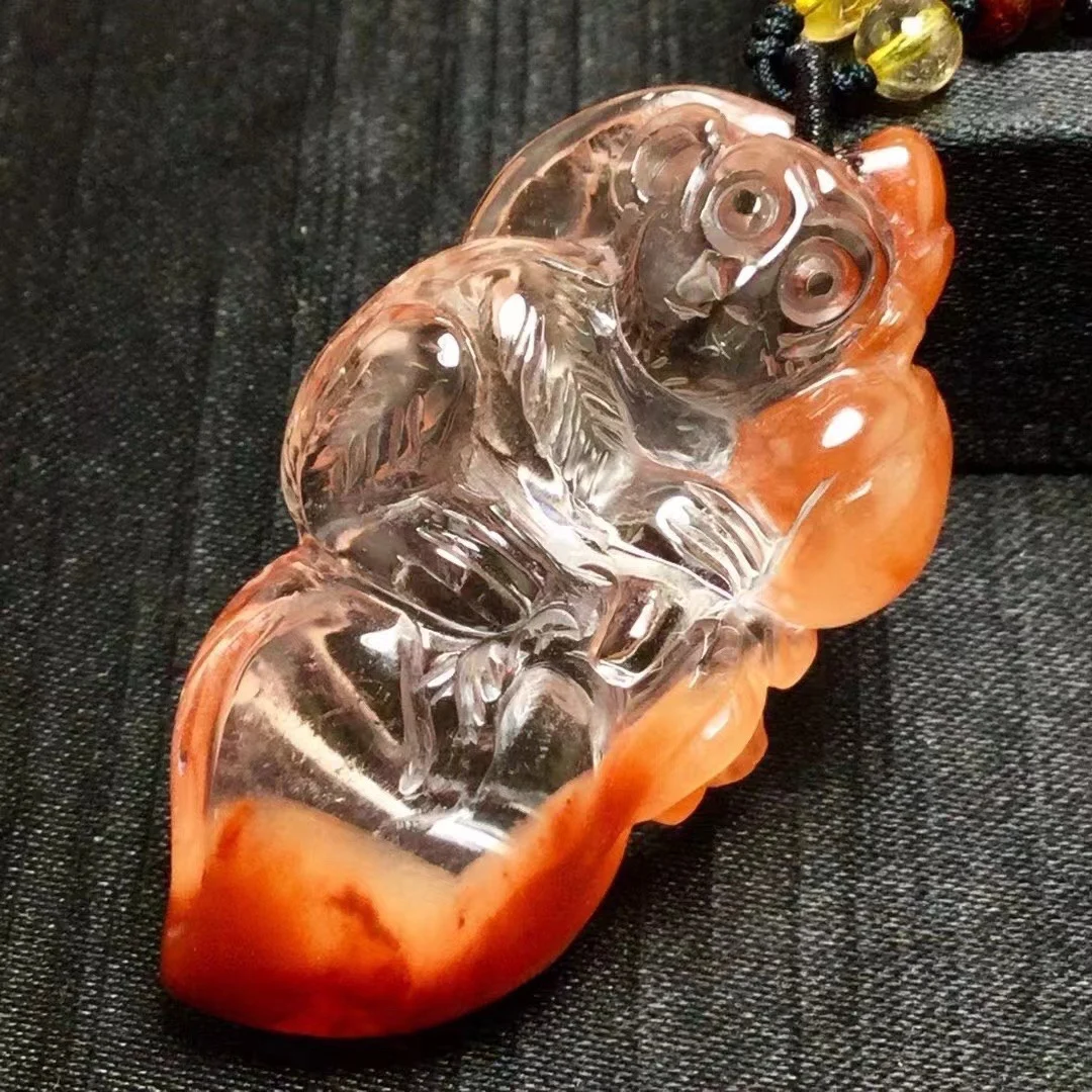 الطبيعية الأحمر Rutilated قلادة من الكوارتز القرد Rutilated الكوارتز مجوهرات 51*27*15.5 متر القط العين زهرة الرجال النساء البرازيل AAAAAAA #4