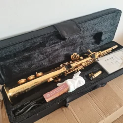 2025 new promotion 901 Soprano saxophone Lacquer gold yellow Alto saxophone Brass musical instrument Deep carved Flowers