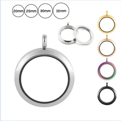 5PC/lot 30mm Glass Floating Locket Pendant Stainless Steel Twist Medallion Living floating charm Locket For Jewelrys Making