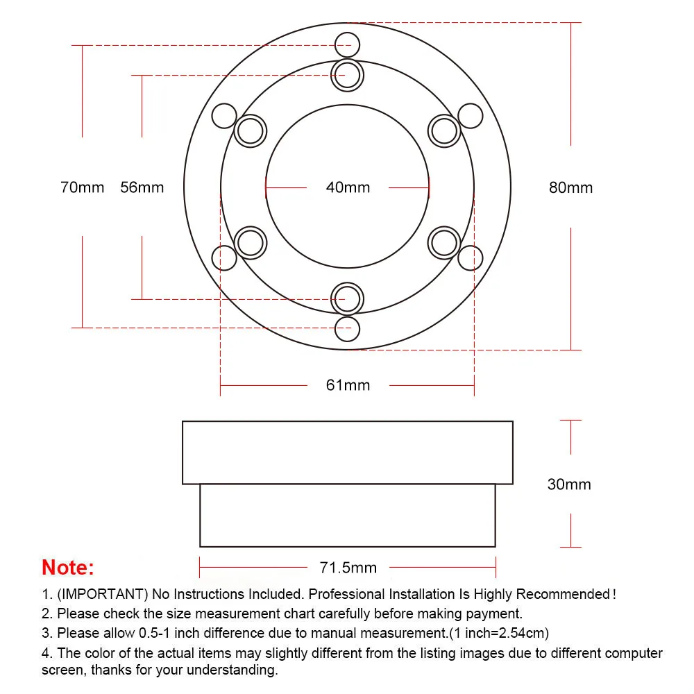 For Logitech G29 G920 G923 13/14inch Steering Wheel Adapter Plate 70mm PCD Racing car game Modification