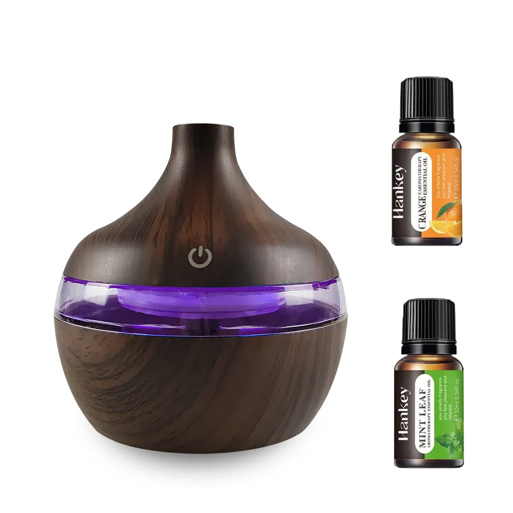 Diffuser For Home 2-in-1 Wood Humidifier  Essential Oil Diffuser - 300ml USB Hydration for Home Office Yoga Studio (Includes 2 O