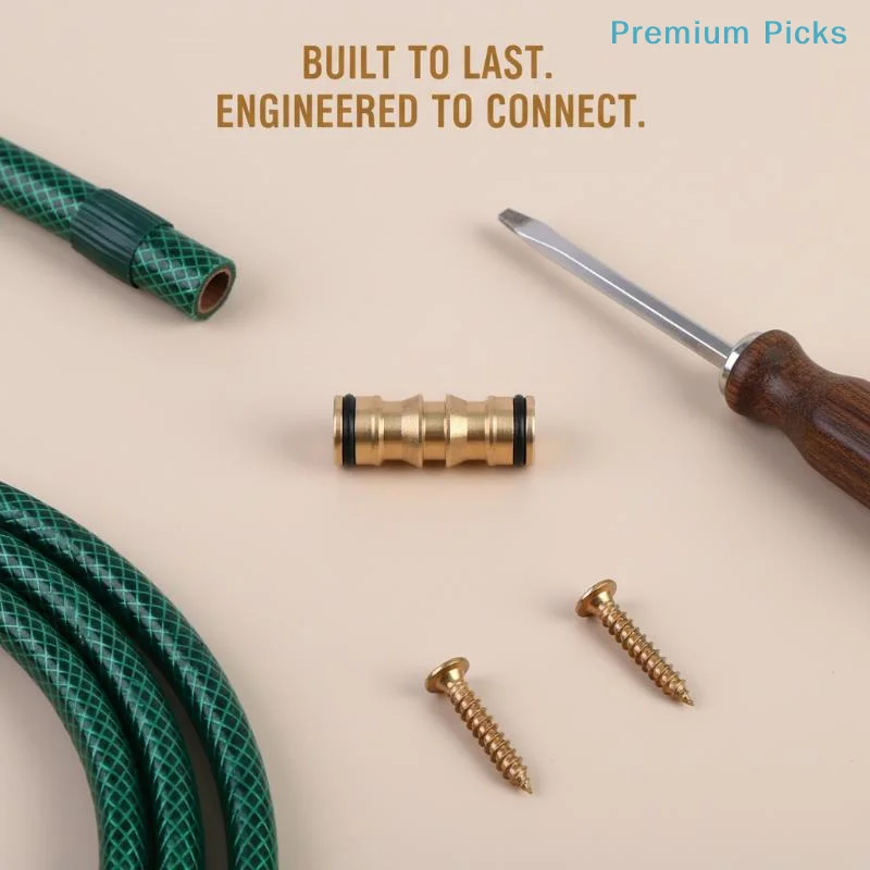 portable2 Way Brass Hose Connector Coupler for Garden Water Pipes Leakproof Repair Extension Joint Outdoor Irrigation Accessory