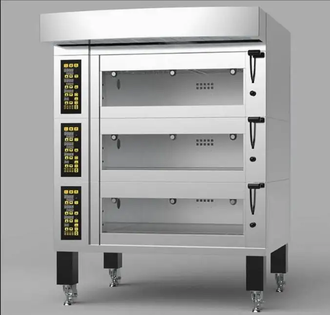 Industrial Kitchen Equipment 3 Deck Bakery Oven Cake Bread Pizza Electric Baking Oven for Bread and Cake